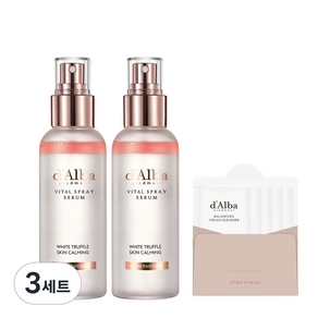 [비건뷰티] 달바 화이트 트러플 바이탈 스프레이 세럼 100ml x 2p + 약산성 젤클 15ml 세트, 3개