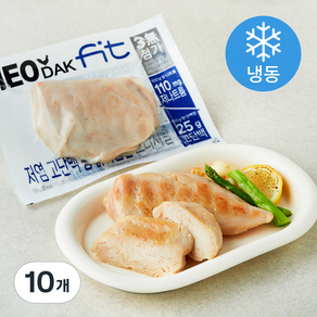 허닭 FIT 저염 고단백 통 닭가슴살 오리지널 (냉동), 100g, 10개