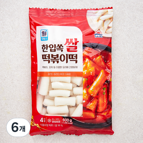 대림선 한입쏙 쌀 떡볶이떡, 600g, 6개