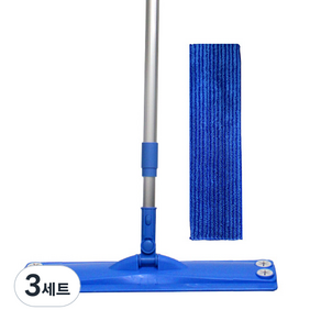 월드크린 블루 밀대걸레 60cm + 두툼패드 세트, 3세트