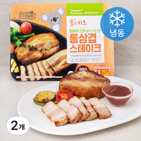 풀스키즈 통삼겹 스테이크 (냉동), 520g, 2개