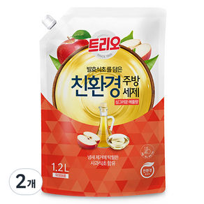 트리오 발효식초 담은 친환경 주방세제 애플향, 1.2L, 2개