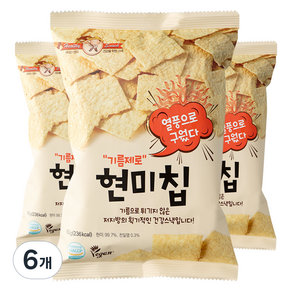 기름제로현미칩 과자, 60g, 6개