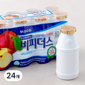 부산우유 비피더스 요구르트 사과, 140ml, 24개