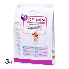 에임헬씨 강아지 도움 기능성 사료, 피부/피모+알러지, 1.8kg, 3개