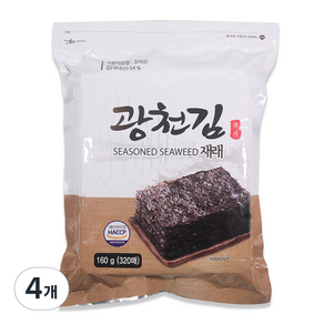 광천김 재래김, 160g, 4개