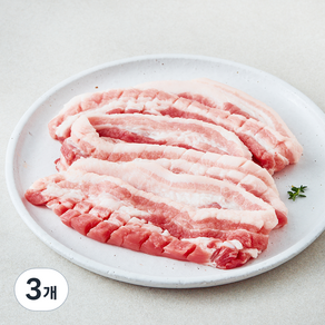 곰곰 무항생제 두꺼운 칼집 삼겹살 구이용 (냉장), 500g, 3개