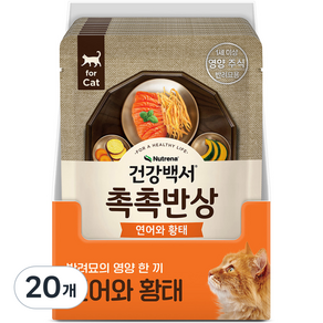 건강백서 고양이 촉촉반상 연어와 황태 습식 사료, 연어, 80g, 20개