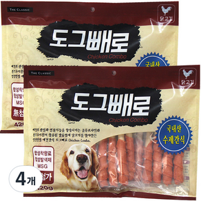 도그빼로 강아지 찹쌀껌 420g, 4개, 닭고기맛