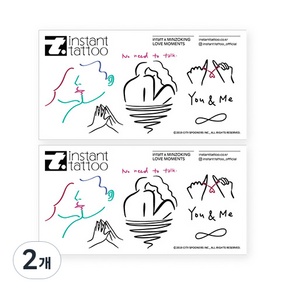 인스턴트타투 러브 모먼츠 2p, 혼합색상, 2개