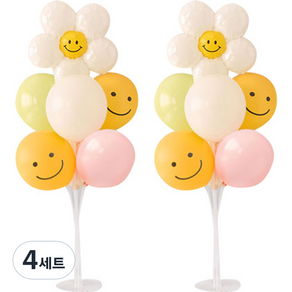 해피 스마일 풍선꽂이 6 세트, 4세트, 혼합색상