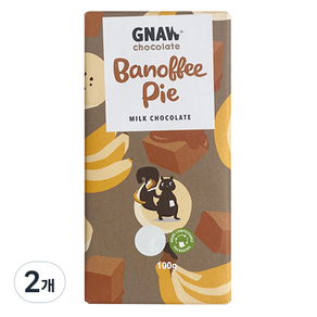 GNAW 밀크 초콜릿 바노피 파이 바, 100g, 2개