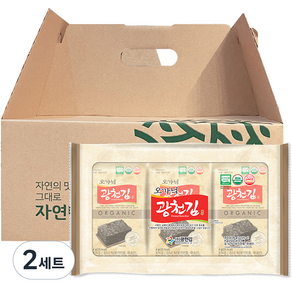 광천김 자연나라 오가닉 도시락김 4g x 18p 선물세트, 2세트