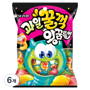오리온 과일꿀꺽 왕꿈틀이, 75g, 6개