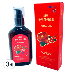 자주 동백 헤어오일, 3개, 100ml