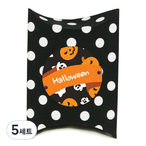 도나앤데코 아주작은반달상자 블랙30p + 러블리 할로윈 펌킨&꼬마 halloween 4cm스티커 30p, 5세트