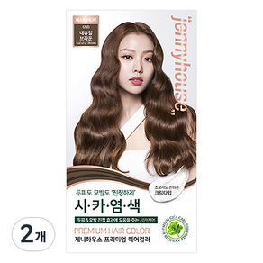 제니하우스코스메틱 프리미엄 헤어컬러 염모제, 내츄럴브라운6NB, 2개