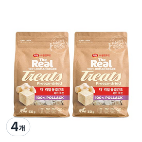 하림펫푸드 더리얼 강아지 동결건조 북어 트릿, 북어맛, 30g, 4개