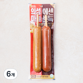 롯데햄 마늘 앤 뽀득 프랑크 소시지, 6개, 140g