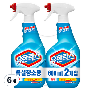 유한락스 욕실청소용 세정제, 600ml, 12개