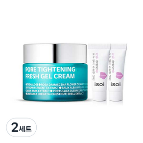 아이소이 포어 타이트닝 프레쉬 젤 크림 50ml + 수분 클렌징 폼 7ml x 2p 세트, 2세트