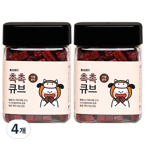 뽀시래기 촉촉큐브 트릿, 한우, 180g, 4개