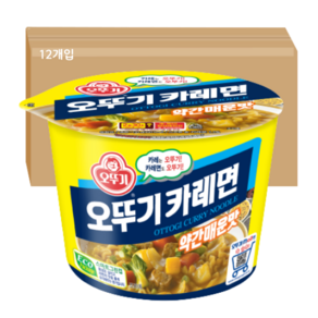 오뚜기 카레면 용기 약간매운맛 110g, 12개