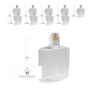 와이드납작 꿀병 페트 250ml + 원터치브릿지 옐로우캡 + 심플벌꿀S 스티커 10p 세트, 1세트
