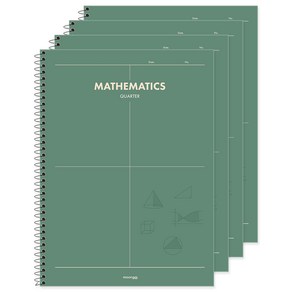 뭉구 3000 4분할 수학연습장, 그린, 4개