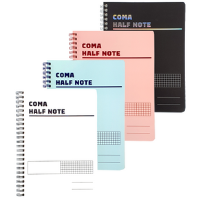 투코비 코마 하프 스프링 노트 B5 4종 세트, 혼합색상, 1세트