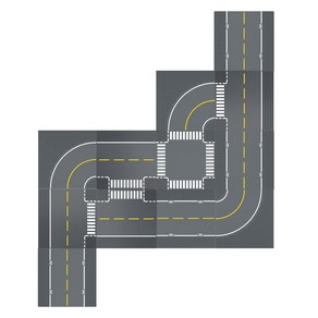 젠토이 스페셜 도로 블럭판 일자 4p + 곡선 3p + 교차로 + T 4p 세트, 혼합색상, 1개