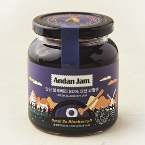 안단잼 블루베리 80% 신선 과일 잼, 380g, 1개