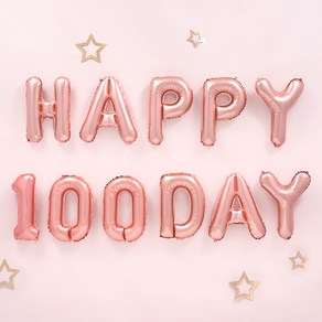 파티팡 HAPPY 100 DAY 은박풍선 세트, 로즈골드, 3세트