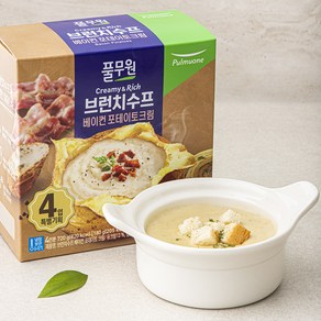 풀무원 브런치수프 베이컨 포테이토 크림 (냉장), 180g, 4개입