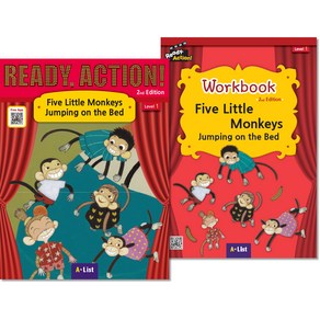 READY ACTION! 2nd Edition Level 1 : Five Little Monkeys Jumping on the Bed Dama Book + Wokbook + Fee APP 세트, Ready Action 1: Five Little .., Ain Yoon(저),A*List, A*List