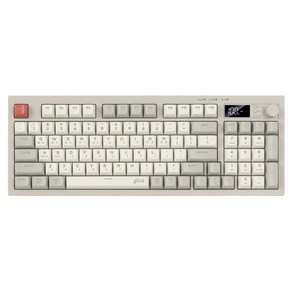 지클릭커 오피스프로 사일런스 M RGB 풀윤활 무소음 RC1 94키 무선 블루투스 LCD 키보드, 제조사축, WK50, Retro Cappuccino