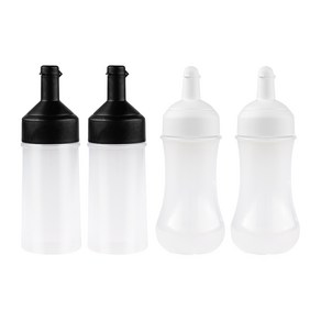 인블룸 스퀴즈 오일 드래싱 소스통 블랙 250ml 2p + 다용도 소스통 화이트 350ml 2p 세트