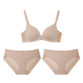 원더브라 스킨팔레트 V넥 노와이어 브라1+팬티2 세트 WIZ021