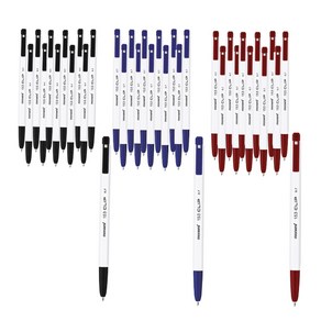 모나미 153 CLIP 볼펜 3종 세트 0.7mm, Black, Blue, Red, 12세트