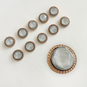 장식 단추 10반구그레이 25mm, 혼합색상, 10개