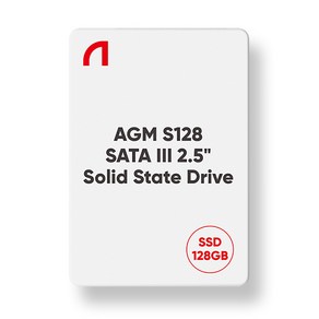 앱코 AGM S128 SATA3 SSD 화이트 100 x 70 x 7 mm, ABKOAGMS128G, 128GB