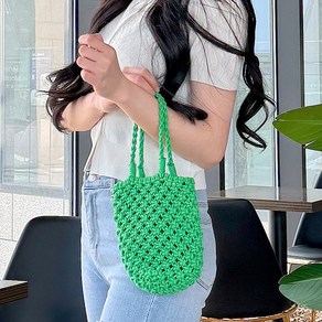 프롬헤븐 쿠로네 니트 그물 뜨개 가방 S435