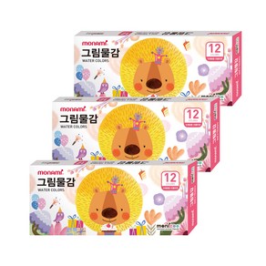 모니주 그림물감 수채 핑크 3p