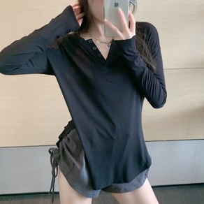 구디프 래피드 V넥 후드 티셔츠 블랙 2XL