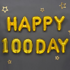 파티팡 HAPPY 100 DAY 은박풍선 세트, 골드, 3세트