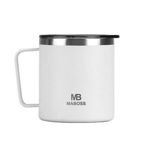 마보스 이중진공 스텐머그컵 M-8789, 화이트, 400ml