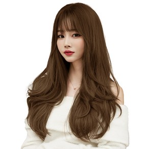 하이유니 그레이스 펌 롱 헤어 통가발 60cm + 가발망 + 거치대 세트, 쿨브라운(가발), 랜덤발송(거치대), 1세트