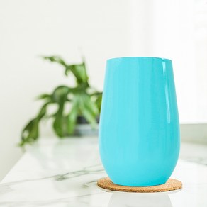 와이즈와이프 이중 보온보냉 스텐 튤립 텀블러, 아쿠아민트, 355ml