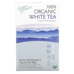 Prince of Peace 100％ 유기농 백차 티백 100개 180g(6.35oz)