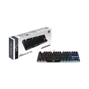 MSI Vigo GK50 Elite TKL LR US 기계식 RGB 게이밍 키보드 Kahil 레드 스위치 포함, 텐키리스